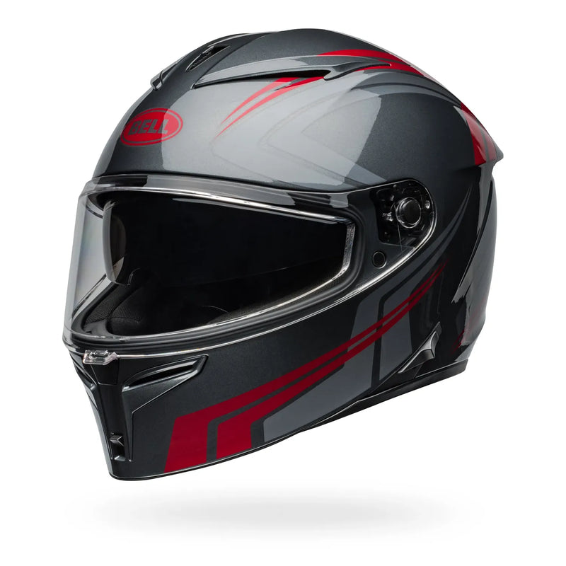 BELL Lithium Jetstream Full Face Helmet - Jetstream Gloss Gray/Candy Red