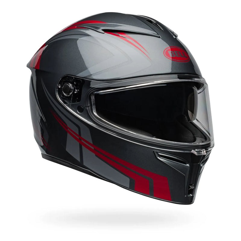 BELL Lithium Jetstream Full Face Helmet - Jetstream Gloss Gray/Candy Red