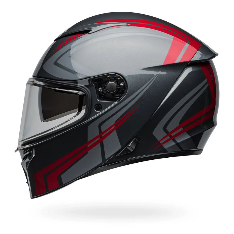 BELL Lithium Jetstream Full Face Helmet - Jetstream Gloss Gray/Candy Red