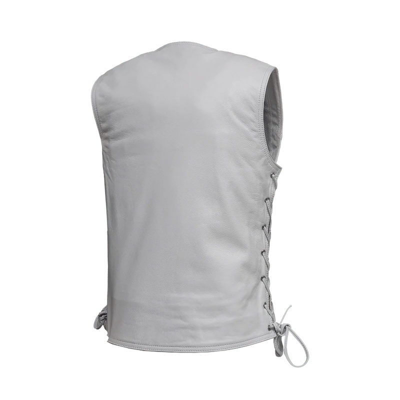 Beryl - Women's Motorcycle Leather Vest - White