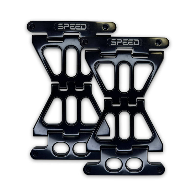 SPEED BY DESIGN No Drama Billet Lid Stoppers - Black - Touring '14-'25