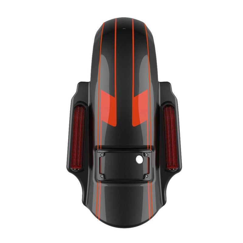 Advanblack Custom Two Tone Dominator Stretched Rear Fender For 2014-2023 Harley Davidson Touring