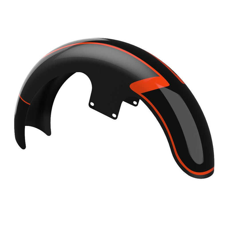 Advanblack Custom Two Tone 19" Reveal Wrapper Hugger Front Fender For '09-'23 Harley Touring