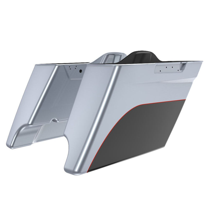 Advanblack Road King Style Two Tone 4.5'' Stretched Saddlebag Bottoms for 2014-2023 Harley Davidson Touring