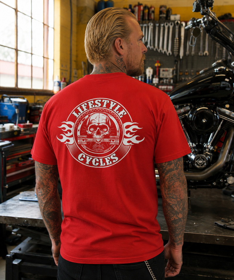 LIFESTYLE CYCLES skull wing - mens short sleeve