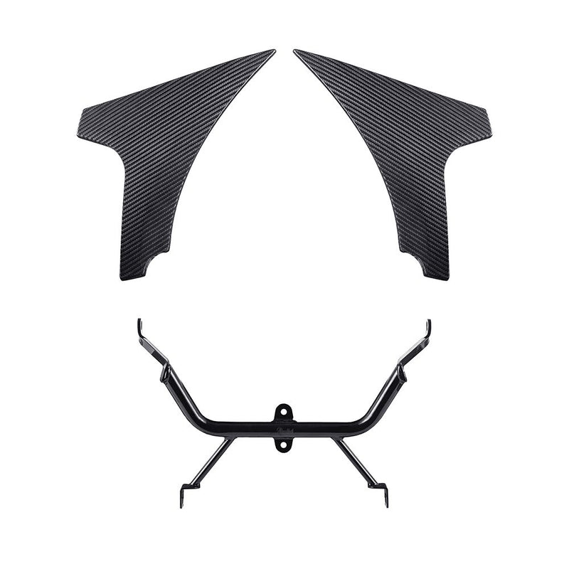 Advanblack Carbon Fiber Side Spoiler Panel Fairings with Support Bracket for '23.5Up Harley Road Glide