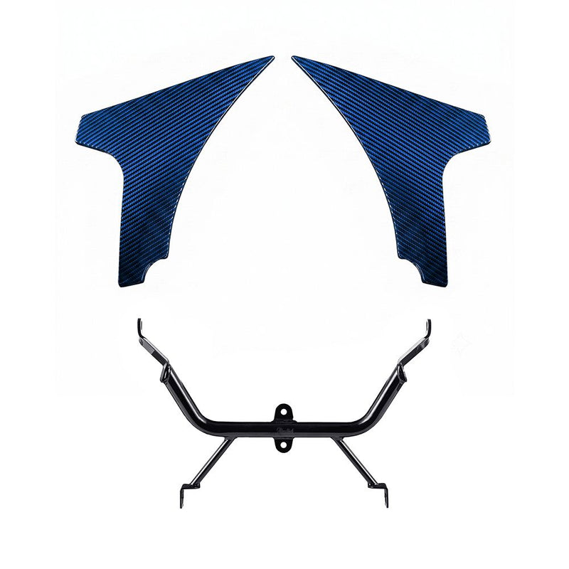 Advanblack Carbon Fiber Side Spoiler Panel Fairings with Support Bracket for '23.5Up Harley Road Glide