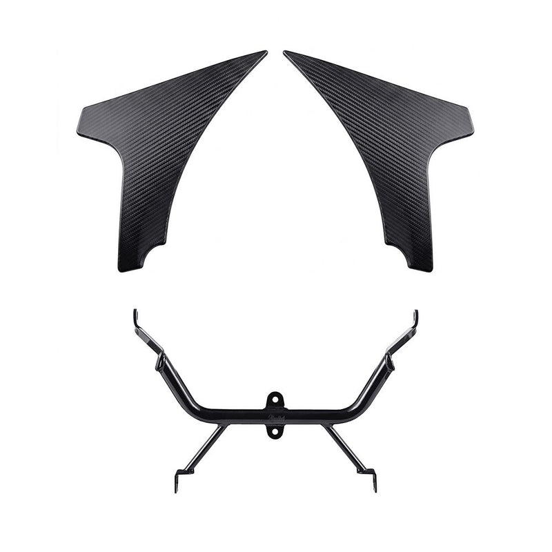 Advanblack Carbon Fiber Side Spoiler Panel Fairings with Support Bracket for '23.5Up Harley Road Glide