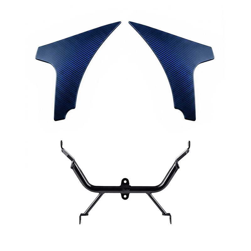 Advanblack Carbon Fiber Side Spoiler Panel Fairings with Support Bracket for '23.5Up Harley Road Glide