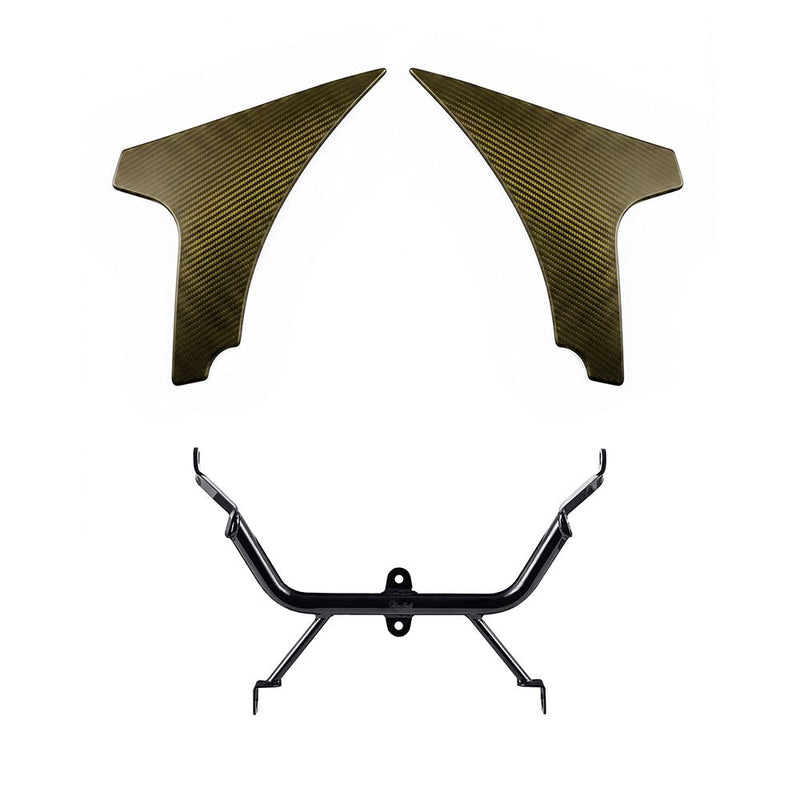 Advanblack Carbon Fiber Side Spoiler Panel Fairings with Support Bracket for '23.5Up Harley Road Glide