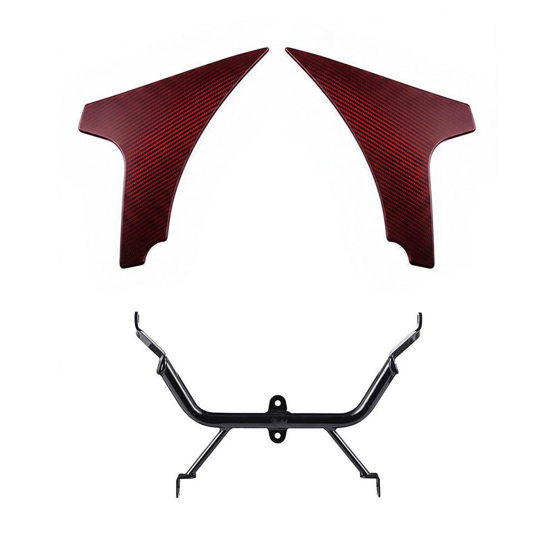 Advanblack Carbon Fiber Side Spoiler Panel Fairings with Support Bracket for '23.5Up Harley Road Glide