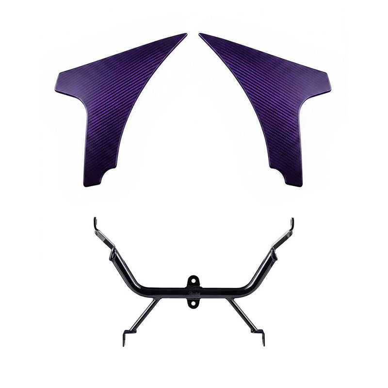 Advanblack Carbon Fiber Side Spoiler Panel Fairings with Support Bracket for '23.5Up Harley Road Glide