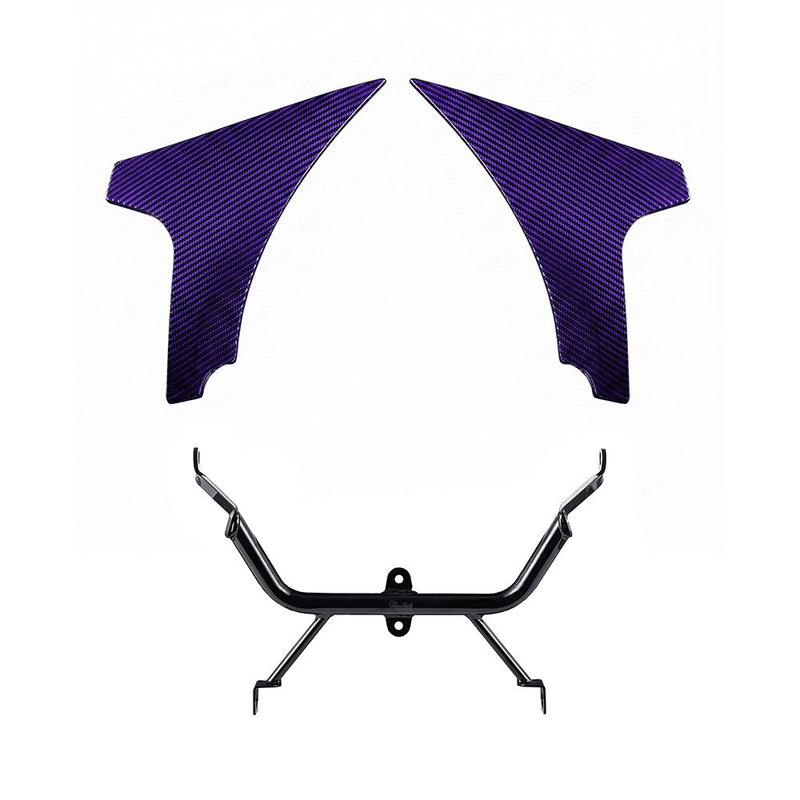 Advanblack Carbon Fiber Side Spoiler Panel Fairings with Support Bracket for '23.5Up Harley Road Glide