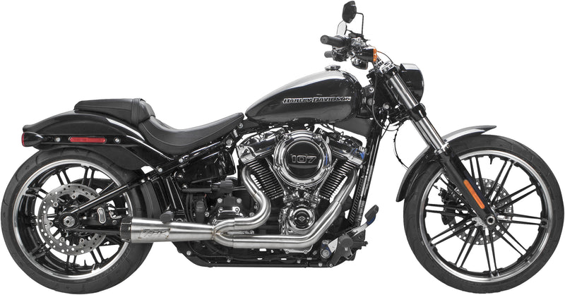 TBR Comp S 2in1 Exhaust Brushed W/Carbon End Cap - '18-'24 SOFTAIL