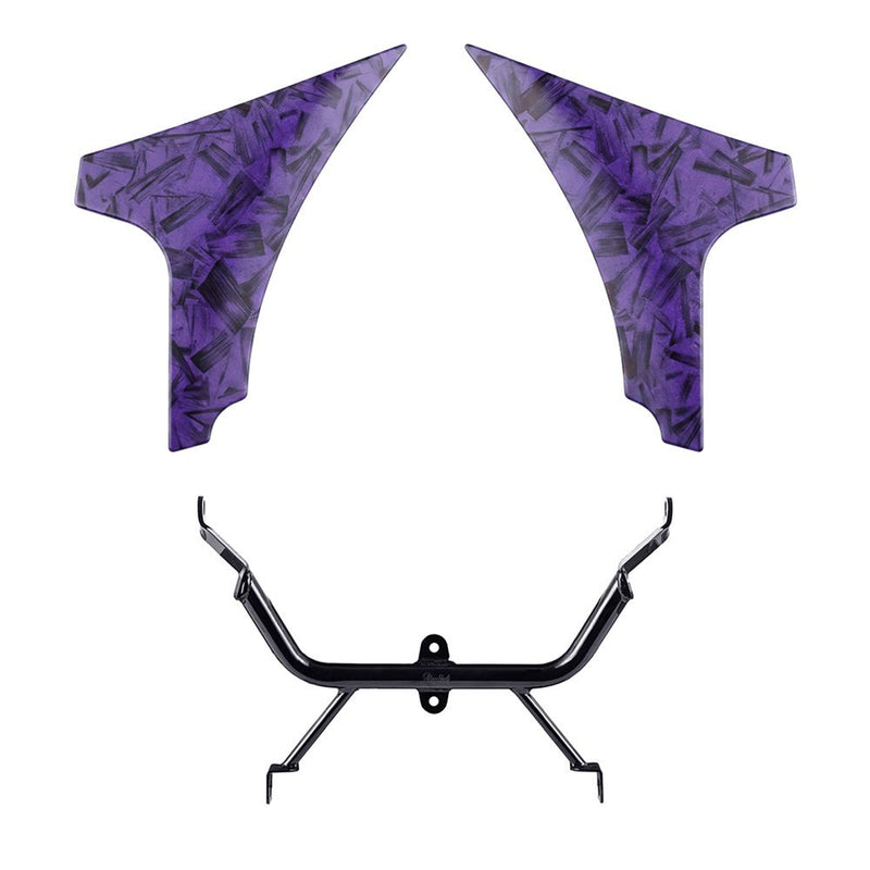 Advanblack Carbon Fiber Side Spoiler Panel Fairings with Support Bracket for '23.5Up Harley Road Glide
