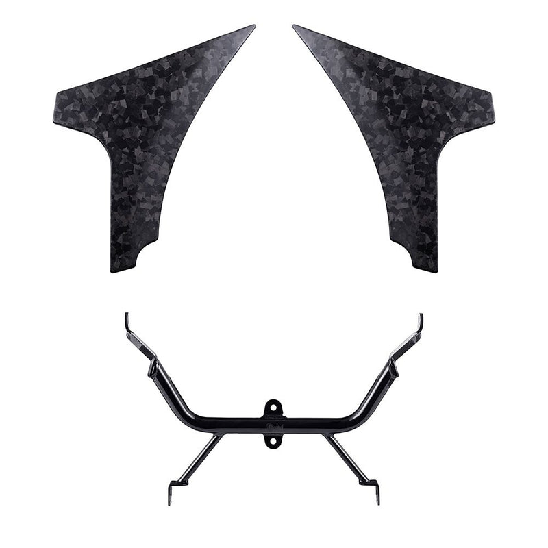 Advanblack Carbon Fiber Side Spoiler Panel Fairings with Support Bracket for '23.5Up Harley Road Glide