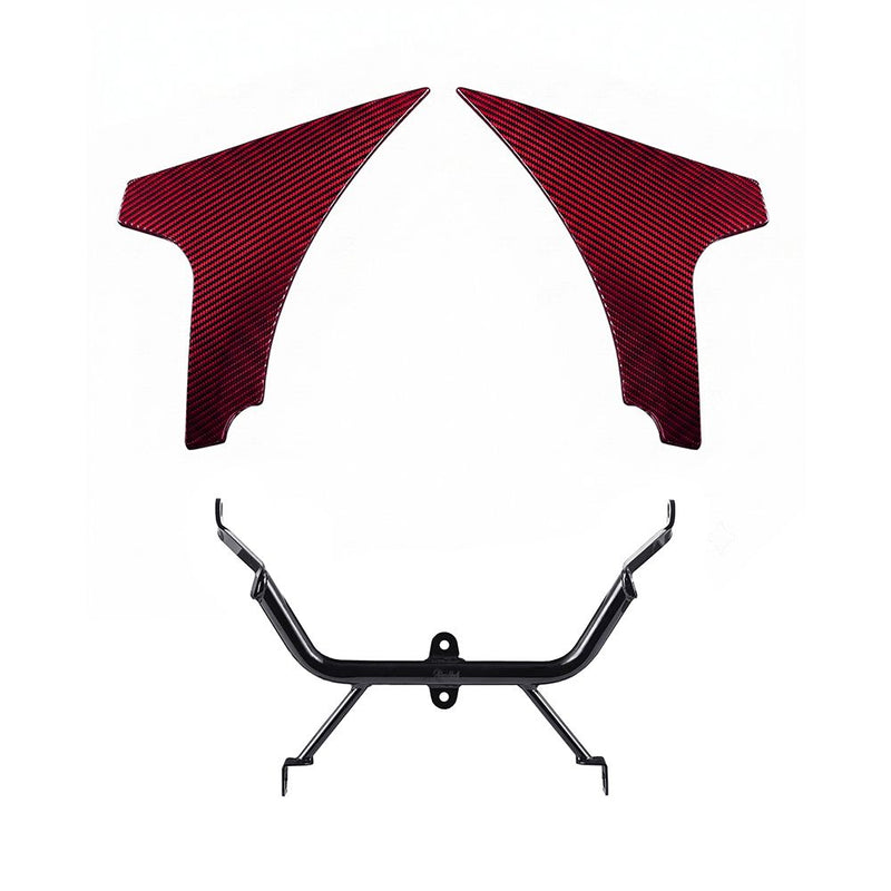 Advanblack Carbon Fiber Side Spoiler Panel Fairings with Support Bracket for '23.5Up Harley Road Glide