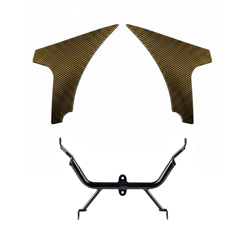Advanblack Carbon Fiber Side Spoiler Panel Fairings with Support Bracket for '23.5Up Harley Road Glide