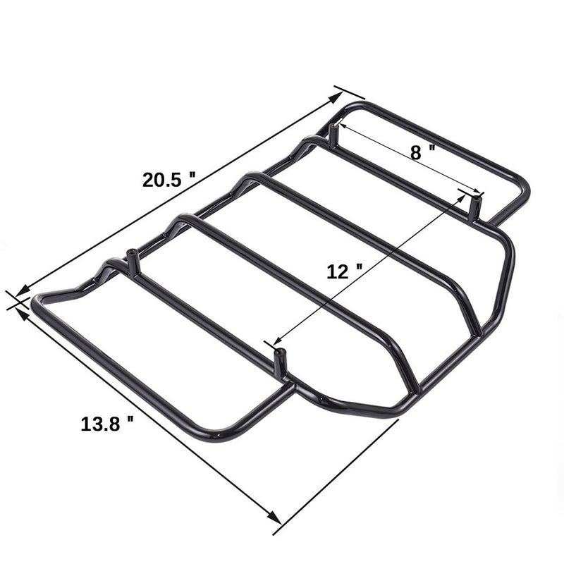 Advanblack Air Wing Chrome Rear Tour Trunk Pack Pack Luggage Rack For Harley Rear Tour Trunk Pack