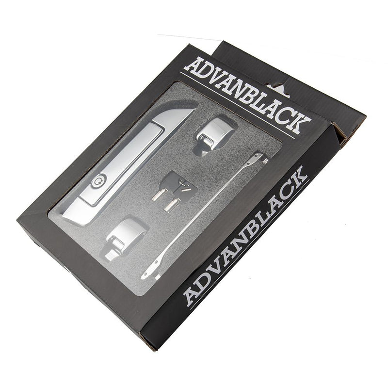 Advanblack Chrome Hinges & Latch kit  For Harley Razor Chopped King Rear Tour Trunk Pack