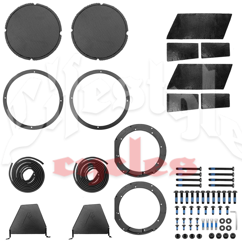 cicada audio 14hdring10 complete 10 inch mid bass woofer saddlebag mounting kit