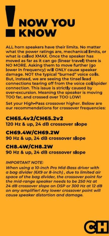 cicada audio ch65.v2 6.5 inch coax horn important note front