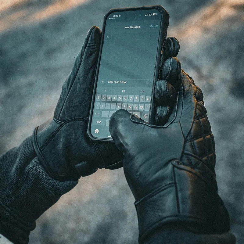Mens Full Finger Diamond Stitched Gloves