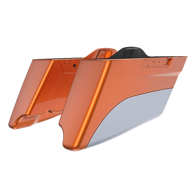 Advanblack Road King Style Two Tone CVO Style Tapered Stretched Saddlebag Bottoms for 2014-2023 Harley Touring