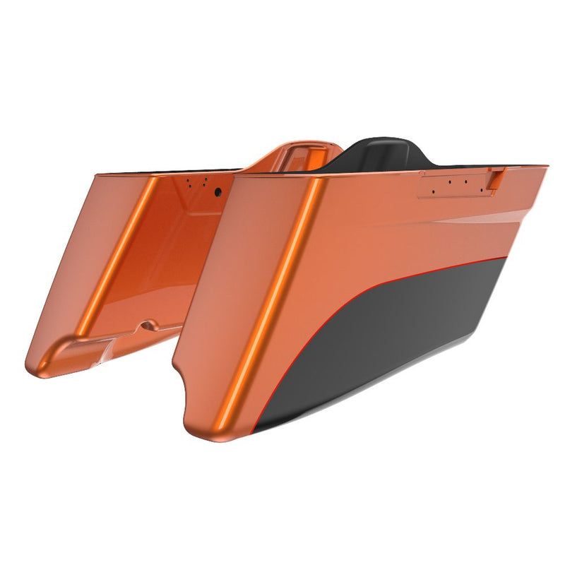 Advanblack Road King Style Two Tone CVO Style Tapered Stretched Saddlebag Bottoms for 2014-2023 Harley Touring