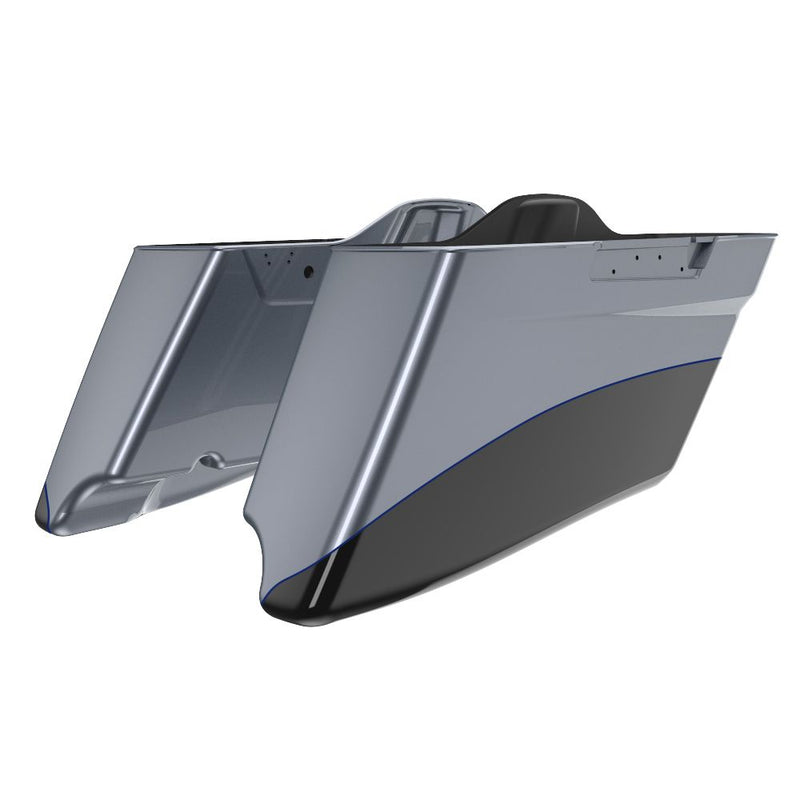 Advanblack Custom Two Tone CVO Style Tapered Stretched Saddlebag Bottoms for 2014-2023 Harley Touring