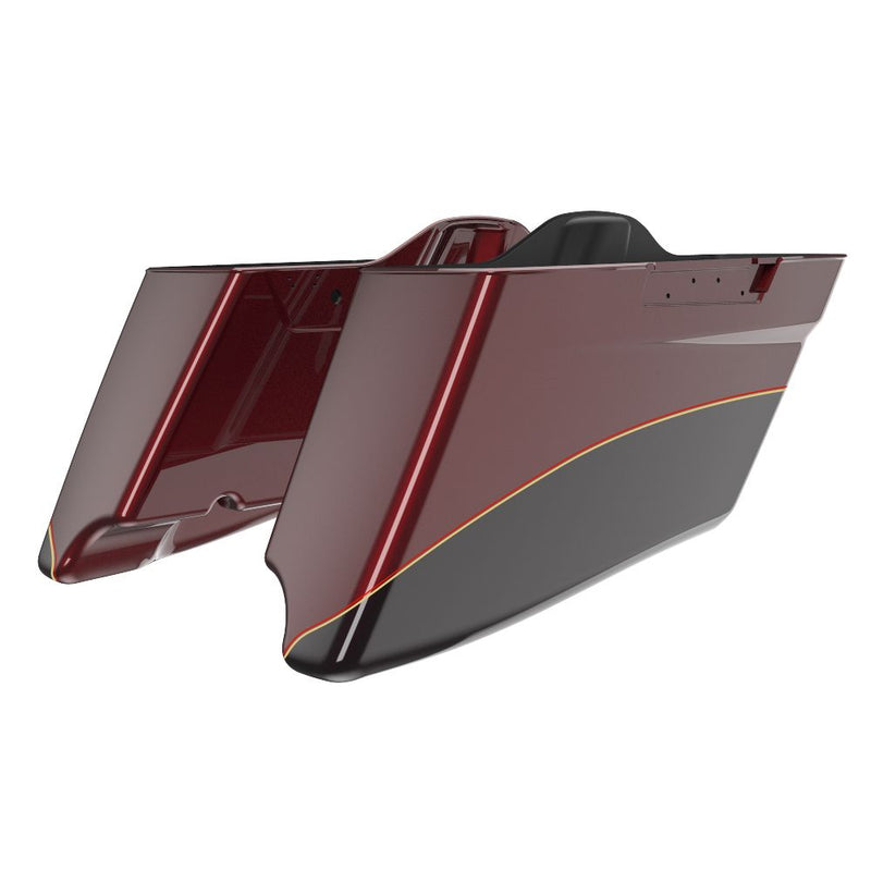 Advanblack Custom Two Tone CVO Style Tapered Stretched Saddlebag Bottoms for 2014-2023 Harley Touring