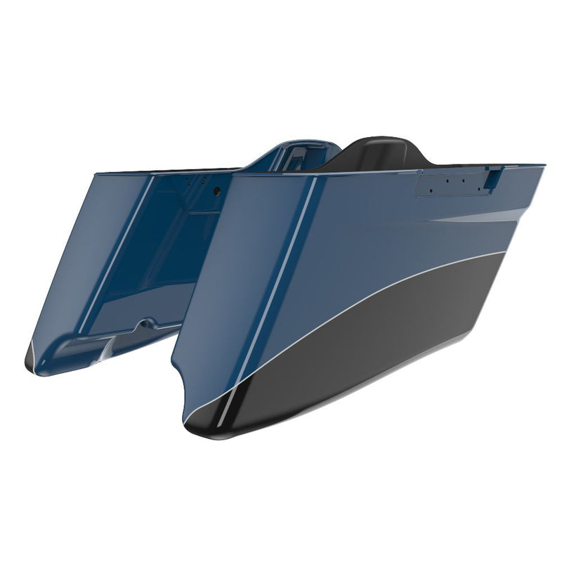 Advanblack Custom Two Tone CVO Style Tapered Stretched Saddlebag Bottoms for 2014-2023 Harley Touring
