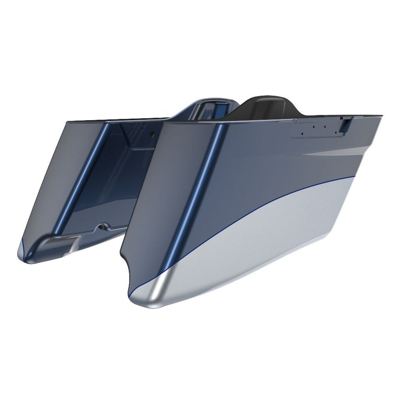 Advanblack Custom Two Tone CVO Style Tapered Stretched Saddlebag Bottoms for 2014-2023 Harley Touring