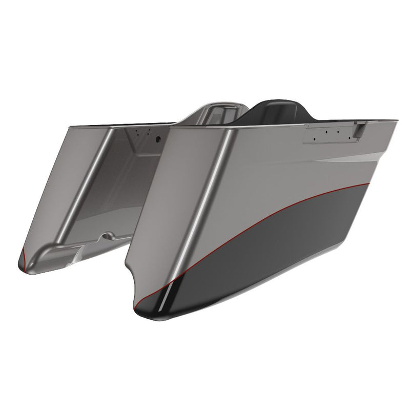 Advanblack Custom Two Tone CVO Style Tapered Stretched Saddlebag Bottoms for 2014-2023 Harley Touring