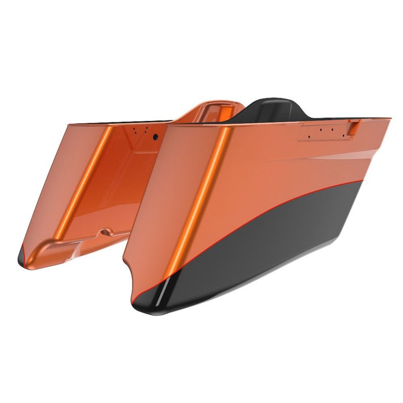 Advanblack Custom Two Tone CVO Style Tapered Stretched Saddlebag Bottoms for 2014-2023 Harley Touring