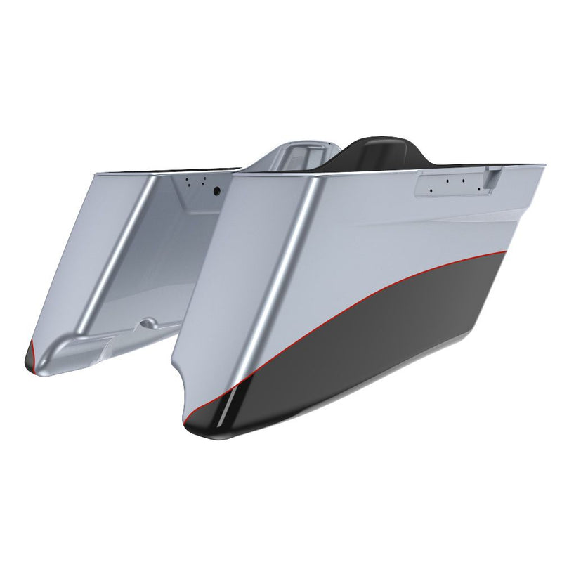 Advanblack Custom Two Tone CVO Style Tapered Stretched Saddlebag Bottoms for 2014-2023 Harley Touring