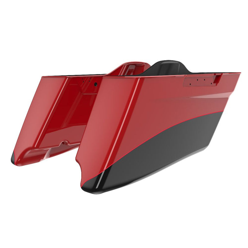 Advanblack Custom Two Tone CVO Style Tapered Stretched Saddlebag Bottoms for 2014-2023 Harley Touring