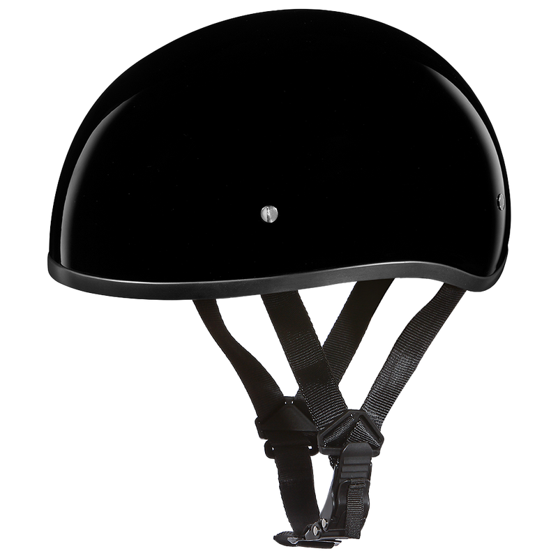 DOT Approved Daytona Skull Cap Half Shell Motorcycle Helmet - Beanie Style for Motorcycles, Cruisers, Scooters, and Mopeds W/O Visor- Hi-Gloss Black