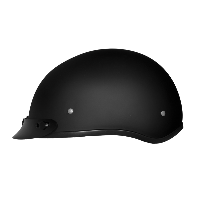 DOT Approved Daytona Skull Cap Half Shell Motorcycle Helmet - Beanie Style for Motorcycles, Cruisers, Scooters, and Mopeds - Dull Black