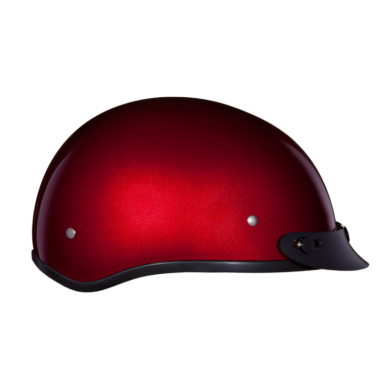 DOT Approved Daytona Skull Cap Half Shell Motorcycle Helmet - Beanie Style for Motorcycles, Cruisers, Scooters, and Mopeds - Black Cherry