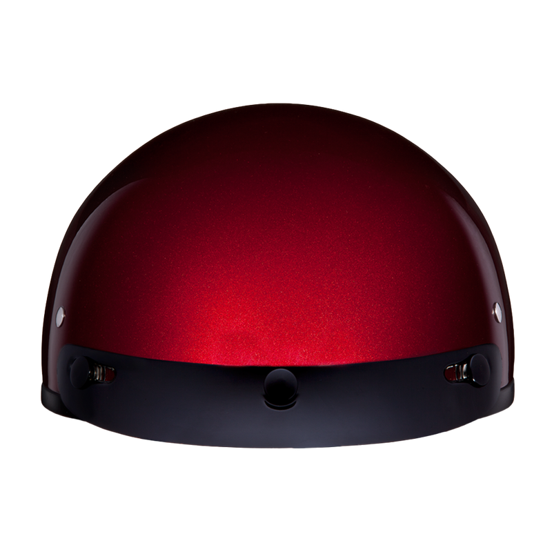 DOT Approved Daytona Skull Cap Half Shell Motorcycle Helmet - Beanie Style for Motorcycles, Cruisers, Scooters, and Mopeds - Black Cherry