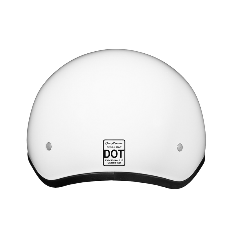 DOT Approved Daytona Skull Cap Half Shell Motorcycle Helmet - Beanie Style for Motorcycles, Cruisers, Scooters, and Mopeds W/O Visor- Hi-Gloss White