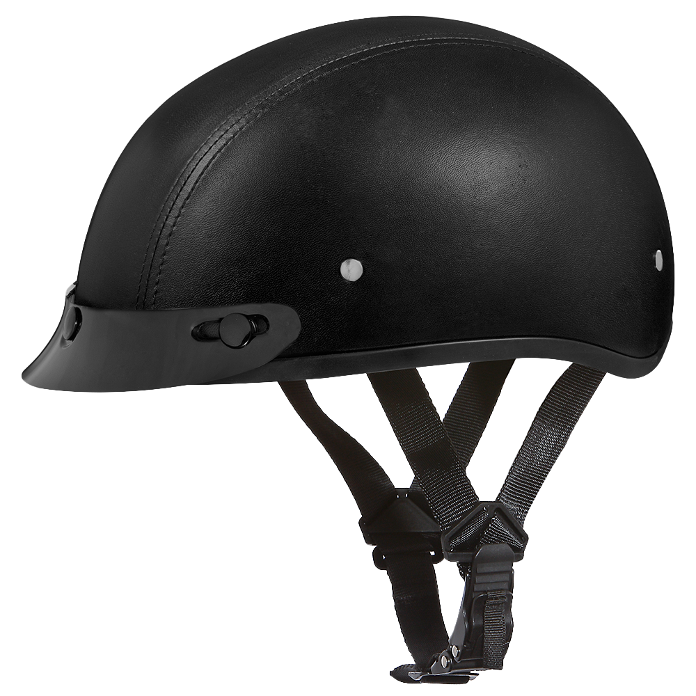 D.O.T. Daytona Skull Cap- Leather Covered — Lifestyle Cycles