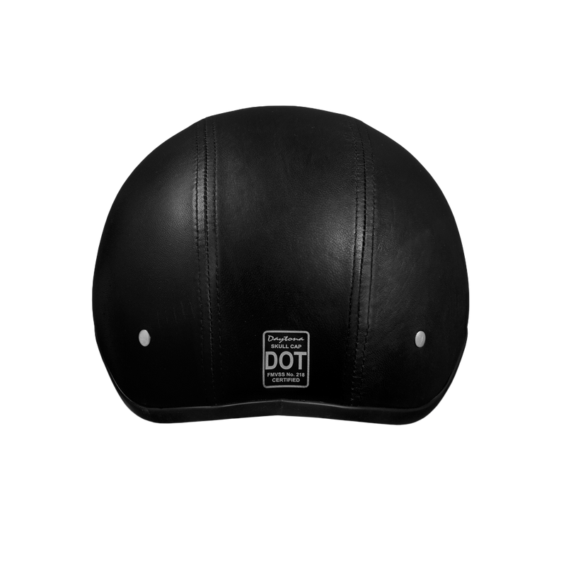 D.O.T. Daytona Skull Cap W/O Visor- Leather Covered