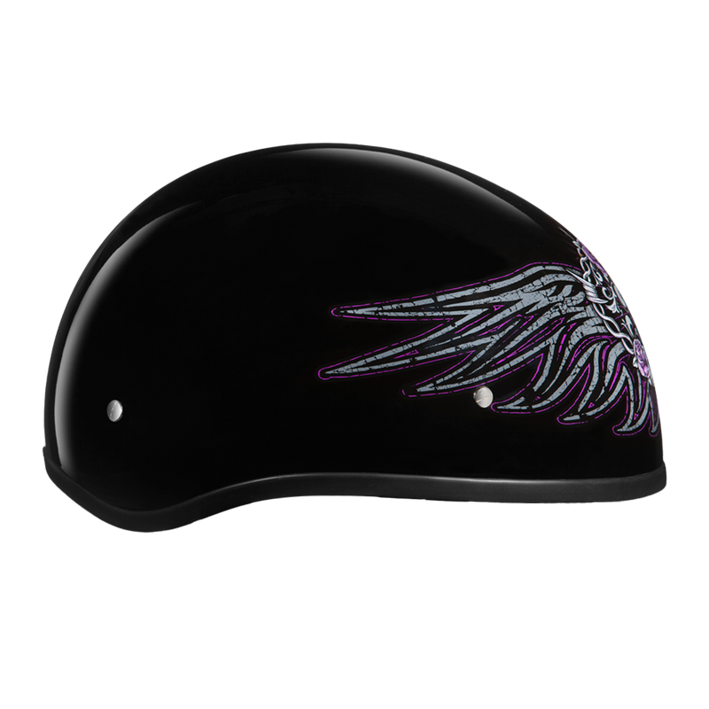 DOT Approved Daytona Motorcycle Half Face Helmet - Skull Cap Graphics for Men & Women, Scooters, ATVs, UTVs & Choppers - W/ Barbed Wire Heart