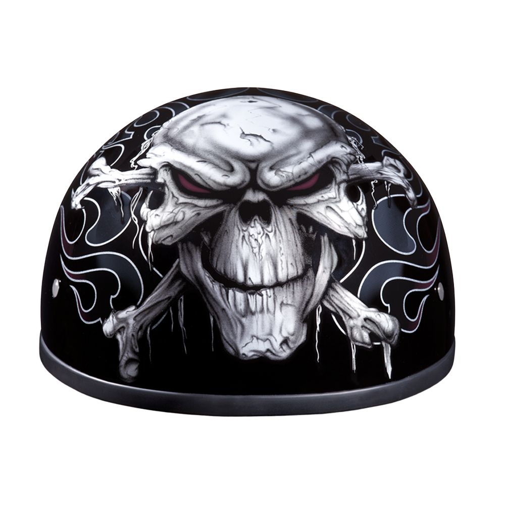 Daytona Skull Cap Cross Bones Half Helmet