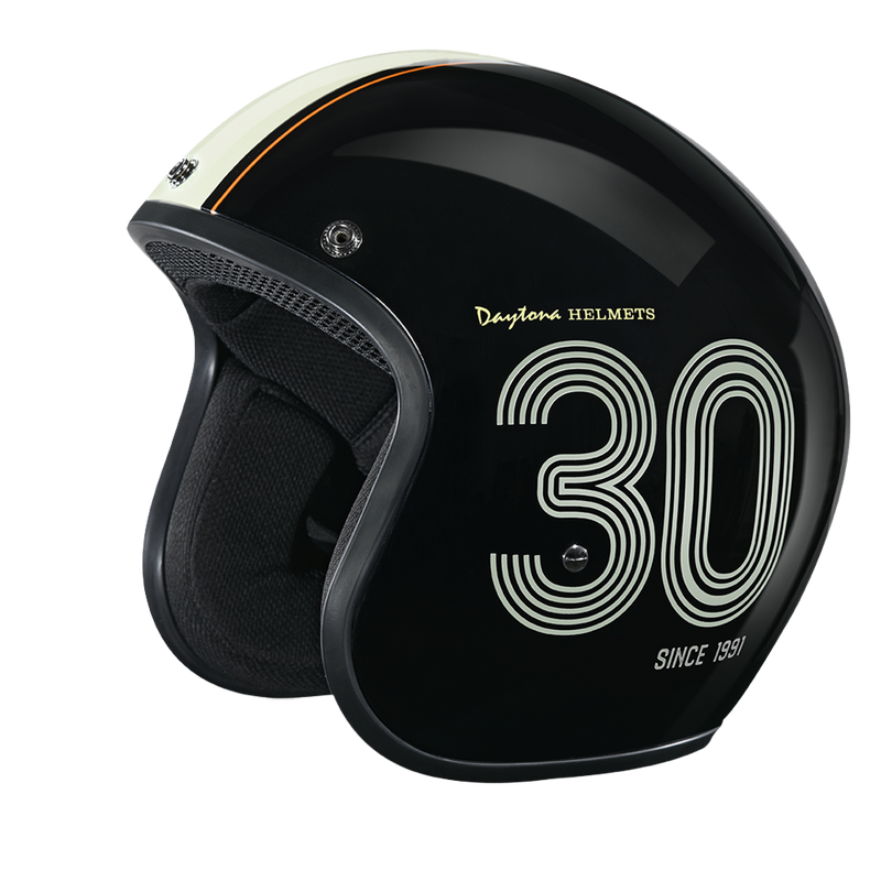 DOT Approved Daytona Cruiser Open Face Motorcycle Helmet - Men, Women & Youth - With Visor & Graphics - W/ Daytona 30th