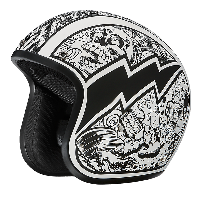 cruiser motorcycle full face helmets Daytona Cruiser Graffiti Open Face Motorcycle Helmet, XS