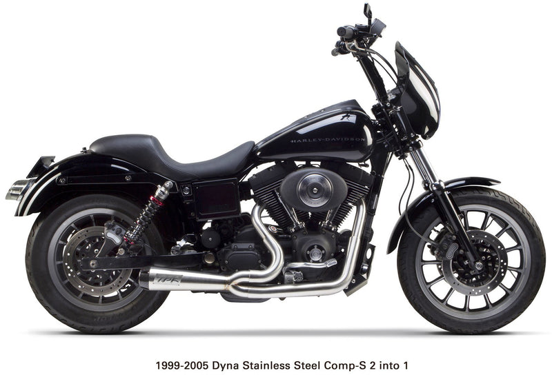 TBR Comp S 2in1 Exhaust Brushed W/Cf End Cap - '99-'05 DYNA