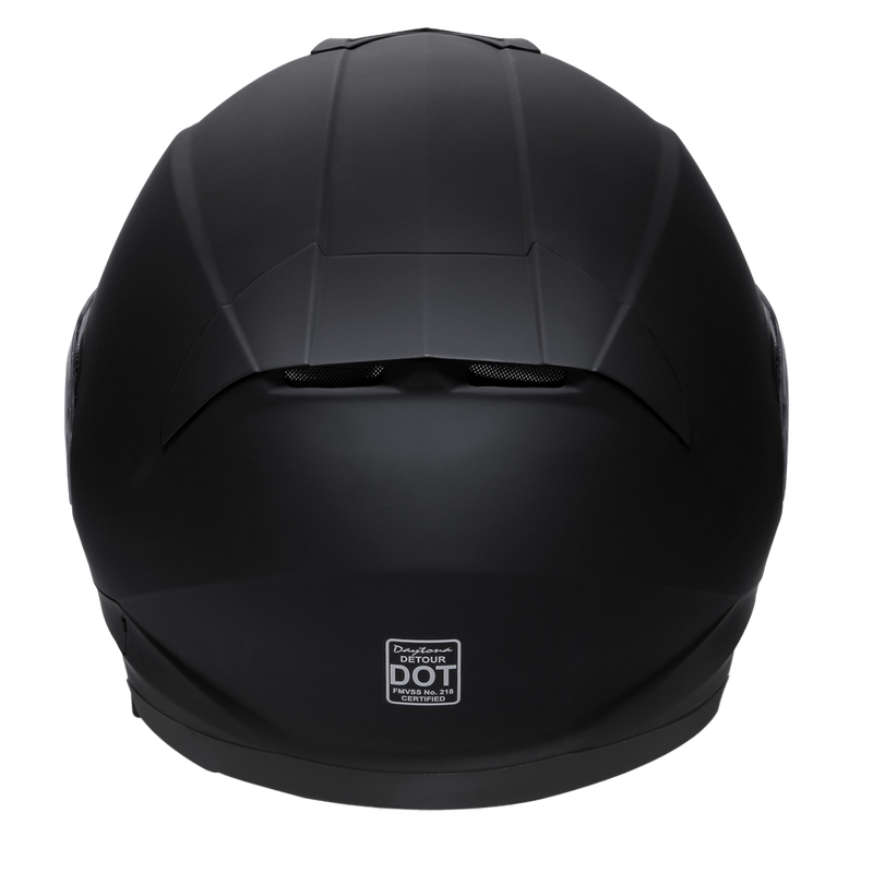 Daytona Detour Full Face Motorcycle Helmet - DOT Certified, Dual Visor, Street Bike Helmet, Men/Women/Youth - Dull Black